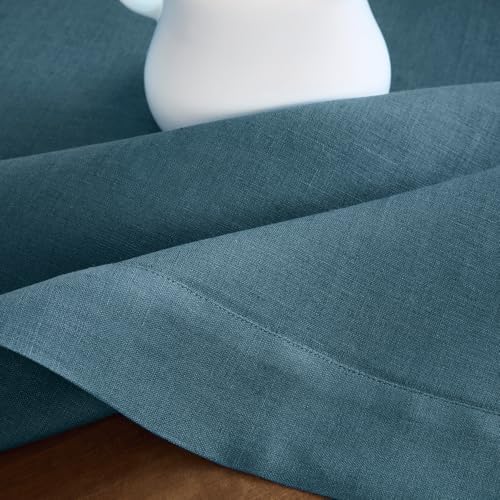 Solino Home 100% Linen Placemats Peacock Blue, Fete 14 x 19 in, Set of 4
