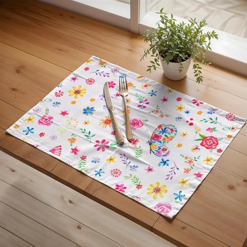 Maison d' Hermine Placemats Set of 4 Reusable 100% Cotton (13"x19")