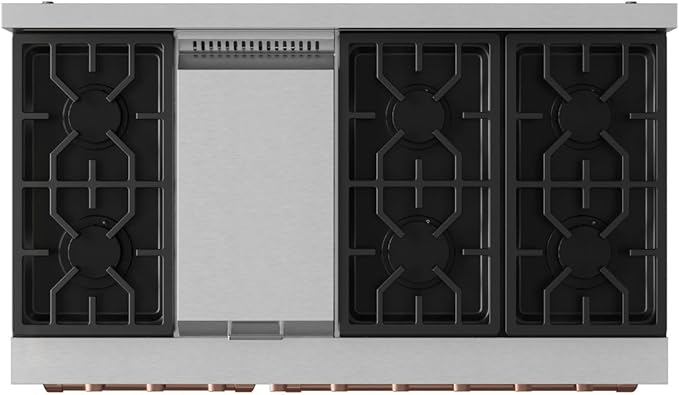 Gordon Ramsay by THOR Kitchen 48 Inch Professional Gas Range with Double Oven in Stainless Steel/Rose Gold