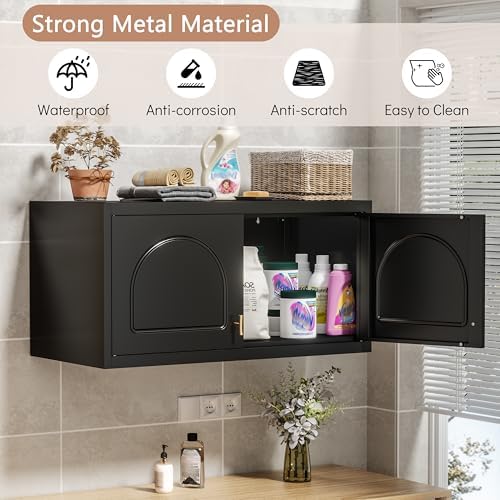 Polup Wall Cabinet with Doors, Small Hanging Cabinet for Kitchen Pantry