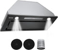 VEVOR Range Hood Insert, 30 Inch Built-in Kitchen Vent Hood, 800CFM Stainless Steel Stove Hood with Gesture & Touch Control, LED Light, Baffle Filters, 4-Speed Exhaust Fan, Ducted/Ductless Convertible
