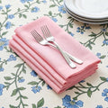 Solino Home 100% Linen Napkins Pink Lemonade, Fete 20 x 20 in, Set of 4