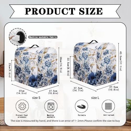 Retro Flower Kitchen Stand Mixer Cover Dust Covers for 4.5qt-5qt Stand Mixer Dustproof Washable Cover Protector Compatible with 4.5-5 Quart Kitchen Aid Mixer