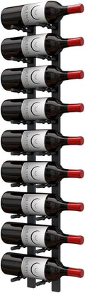 Ultra Wine Racks Wall Mounted Label-Out Wine Racks (3 Foot 1 Deep, Matte Black, 9 Wine Bottles) - Modern Metal Wine Storage, Modular Design for Home Bar, Kitchen, Dining Rooms, & Wine Cellars