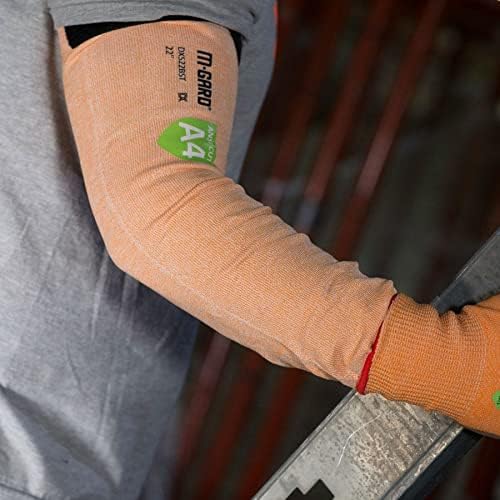 MAGID Cut Resistant Protective Arm Sleeves, 10 Pair, Orange I Thumbslot: No, 22"