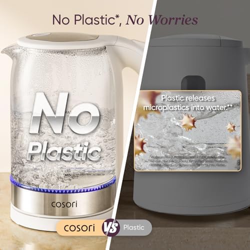 Cosori Electric Kettle, No Plastic Contact with Water, 1.7L, White - Image 4