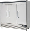 Migali C-3RB-HC Three Door Reach-In Refrigerator, 72 cu/ft, Stainless Steel Interior and Exterior, Auto Defrost, Digital Temperature Display, Door Locks