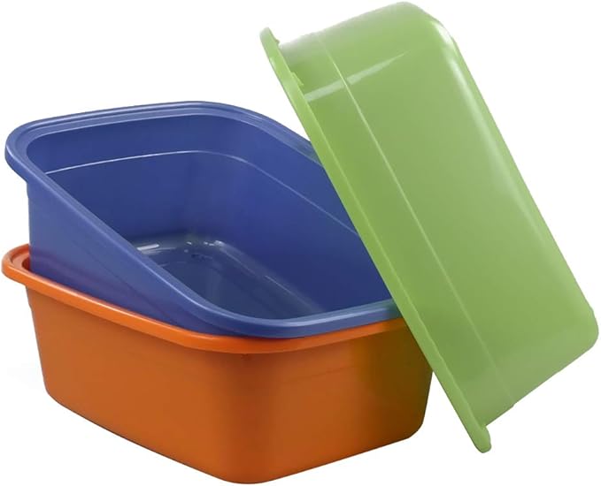 18 Quart Large Plastic Dish Pans, Wash Basin, Set of 3