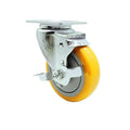 Service Caster Brand Replacement Caster for Uline Caster H-5539SWB - Swivel Top Plate Caster with 4 Inch Yellow Polyurethane Wheel and Top Lock Brake - Fits Carts, Dollies and Poly Box Trucks H-1956