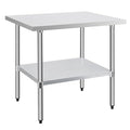COOLCHEF Stainless Steel Work Table 30 x 36 Inch, NSF Commercial Prep Table with Undershelf, Heavy Duty Food Prep Workstation