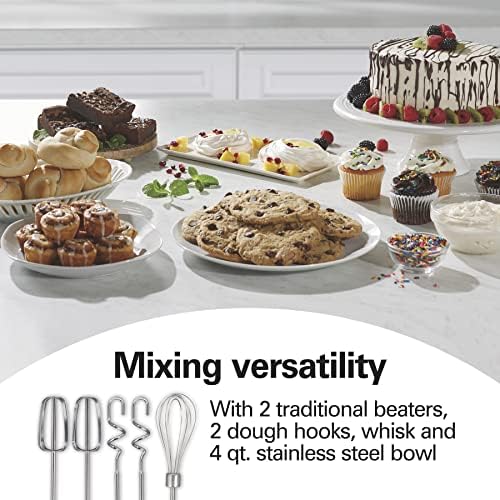 Hamilton Beach Classic Electric 4 Qt Stand Mixer & Hand Mixer With 6 Speeds