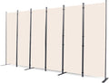 Room Divider, 6 Panel Folding Privacy Screens with Wider Support Feet, 6 Ft Portable Room Partition for Room Separator, 132" W X 71" H, (Beige, 22"- 6 Panel)