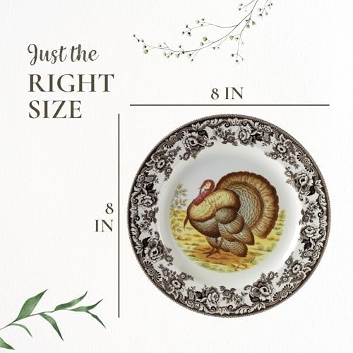 Spode – Woodland – Turkey Salad Plate - Brown/White