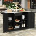 52.25" W Outdoor Kitchen Island Patio Grill Cart with Stainless Steel Tabletop, Storage Cabinet for BBQ, Bar