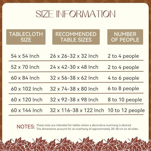Romanstile Fall Thanksgiving Rectangle Tablecloth 60 x 102 Inch, Orange