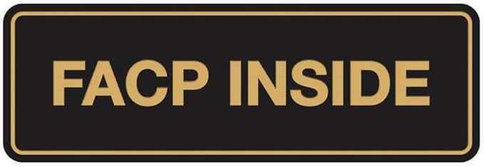 Signs ByLITA Standard FACP Inside Sign | Fire Safety Signage (Black Gold) - Large 1 Pack