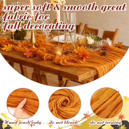 12 Pack Fall Thanksgiving Cheesecloth Table Runner 35" x 72"