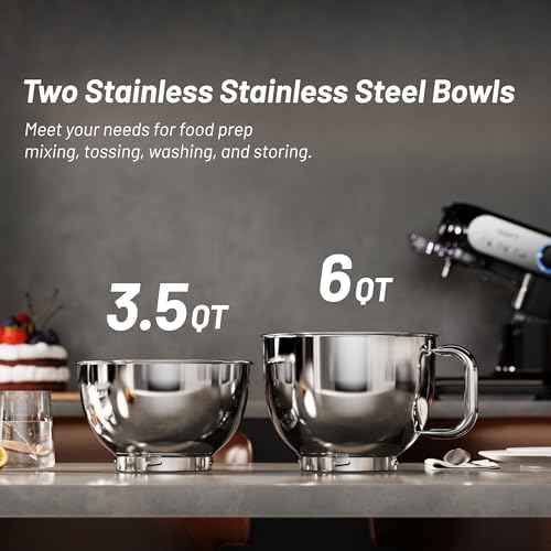 Stand Mixer, 3.5QT&6QT Bowls Mixers Kitchen Electric Stand Mixer Black