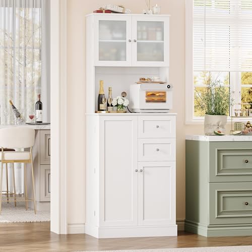 BOTLOG 72" Tall Kitchen Pantry Storage Cabinet with 4-Tier Door Shelves