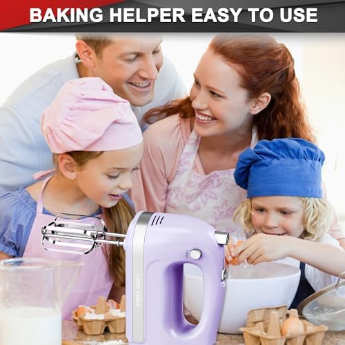 Lord Eagle Hand Mixer Electric Handheld 400W 5-Speed Lightweight, Purple