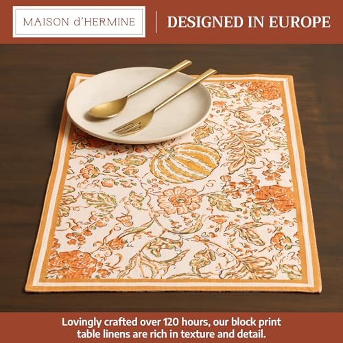 Maison d' Hermine Placemats Set of 4 Reusable 100% Cotton (13"x19")