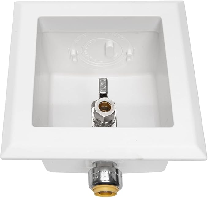 EFIELD Pre-Assembled Dishwasher Outlet Box, 1/2-Inch Push-Fit Inlet Connection with Installed 1/4-Turn Stop Angle Valve, Chrome Plated,(DW005)