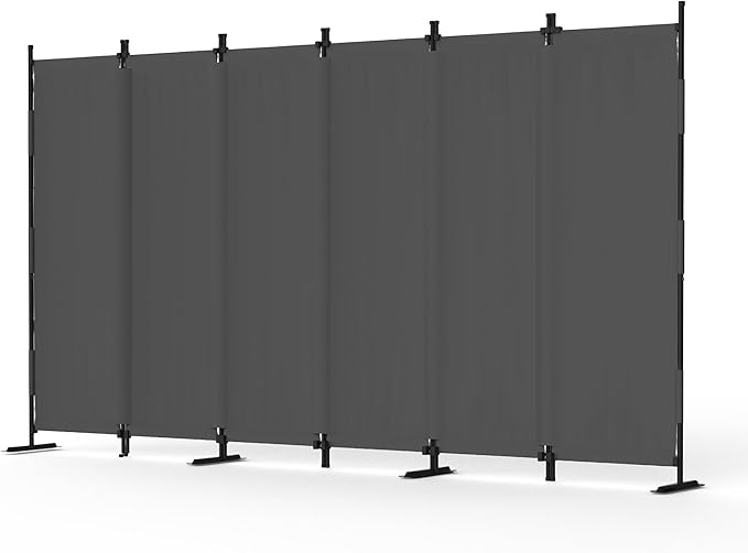 6 Panel Room Divider,6ft Folding Screen Portable Wall Partition Room Divider with 4 Metal Feet,Privacy Screen Indoor Doubles as a Cubicle Wall,Suitable for Bedroom Dressing Room Office