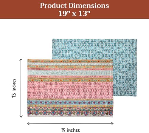Maison d' Hermine Placemats Set of 4 Reusable 100% Combed Cotton (13"x19")