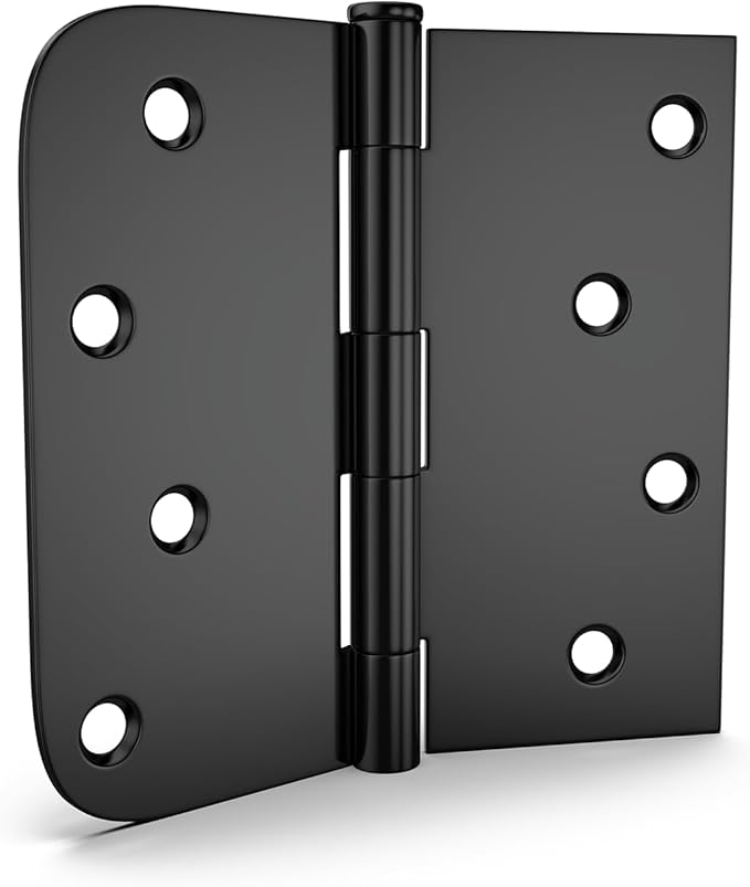 18 Pack goldenwarm 4in Black Door Hinges Interior Door Hinges Black Matte 4 x 4 Inch with Square & Round Corners, Iron Material