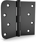 goldenwarm 12 Pack Matte Black Door Hinges 4 x 4 Inch Door Hinge Black Interior Door Hinges with Square & Round Corners Black