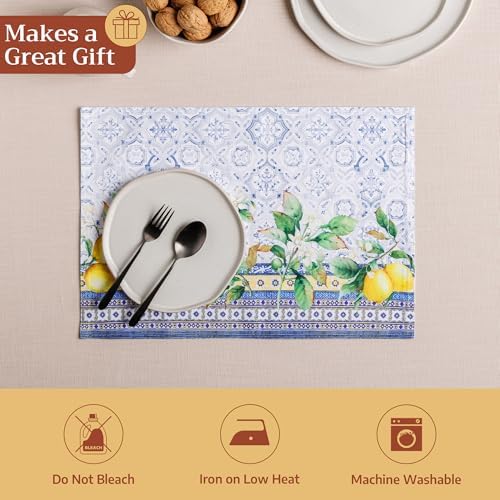 Maison d' Hermine Placemats Set of 4 Reusable 100% Cotton (13"x19")