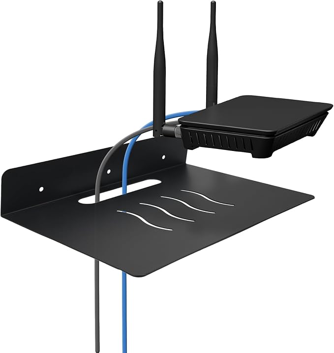 Steel Floating Shelves for Wall,Small Wall Shelf，Suitable for Bedroom, Living Room, Bathroom, Kitchen, Office (Black, 9.06x6.89 in)