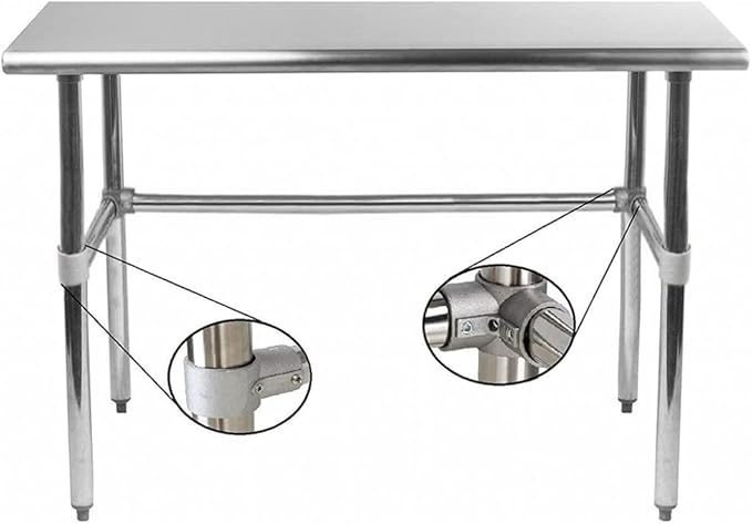 AmGood Stainless Steel Work Table Open Base | NSF Kitchen Island Food Prep | Laundry Garage Utility Bench (84" Long X 30" Deep)