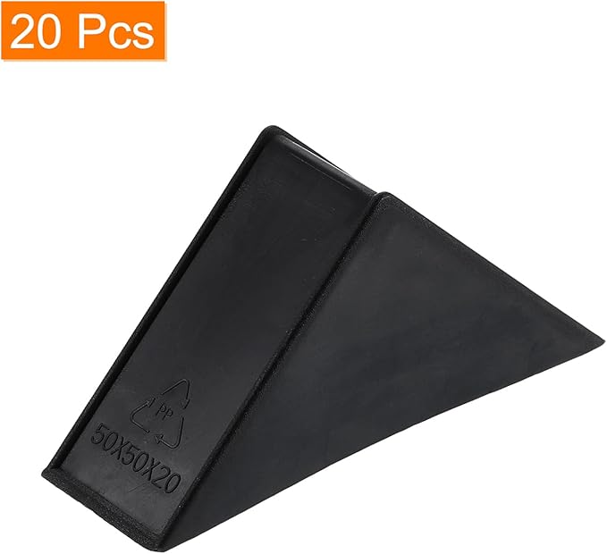 uxcell 20Pcs Plastic Corner Protectors 20x70mm Right Angle Shape Glass Corner Guards Cushion for Corner Protection of Glass, Mirror, Tile, Black