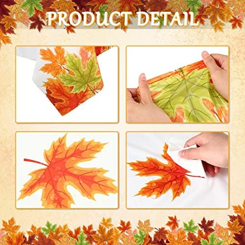 Unittype 3 Pcs Fall Maple Leaf Tablecloth Disposable Plastic