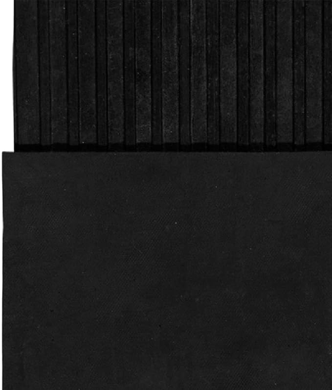 Ottomanson Heavy Duty Rubber Floor Mat – Non-Slip, Waterproof, Easy to Clean – Utility Rug for Entryway, Kitchen, Garage, or Patio – Stain Resistant, Hose Washable – 20" x 39", Black