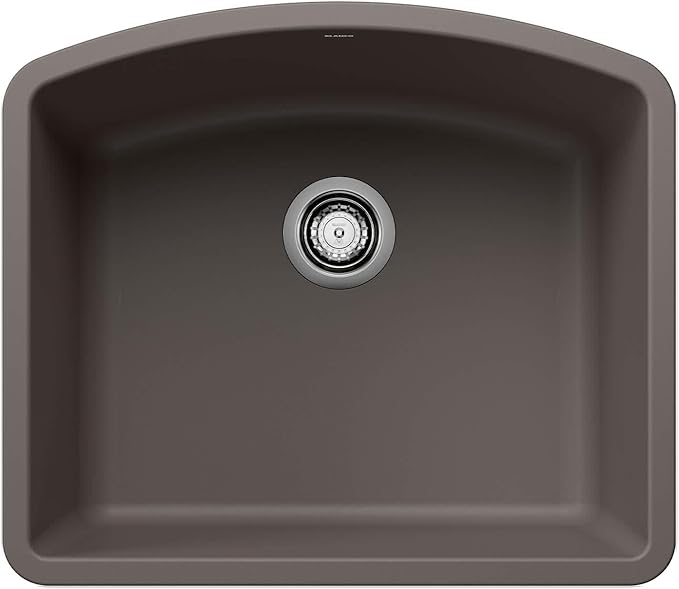 BLANCO 443098 DIAMOND SILGRANIT Undermount Single Bowl Kitchen Sink, 24" L X 20.8" W - Volcano Gray