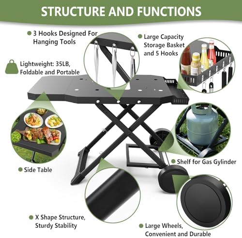 Portable Grill Cart for Blackstone 17"& 22" Griddle