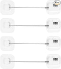Refrigerator Lock, Heavy Duty Fridge Lock, Combination Lock for Refrigerator Cabinets, Drawers, Safety Lock, Easy Install No Keys Needed (White-4Pack)