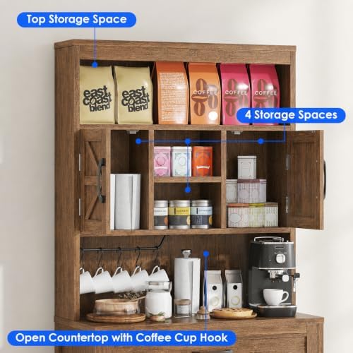 kepptory 69" Kitchen Pantry Cabinet with Shelves and Drawer