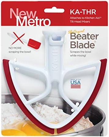 New Metro Design PC-THR BeaterBlade and Pouring Chute Set, compatible KitchenAid 4.5 Qt Tilt Head Stand Mixer, Red