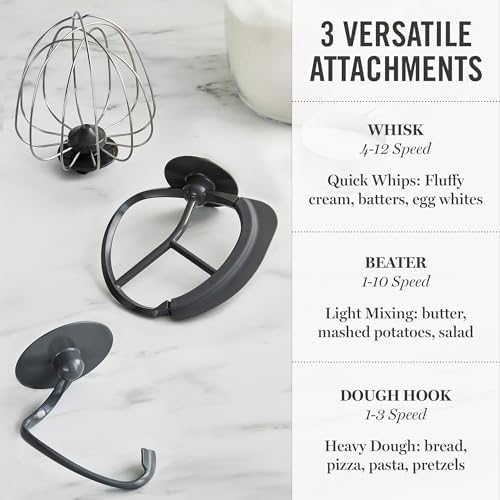 Martha Stewart 5.3QT Tilt Head Stand Mixer, 12 Speeds, Stainless Steel Bowl