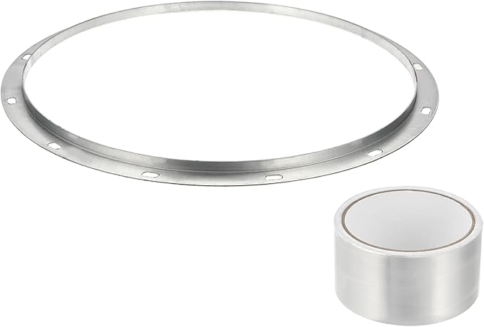 PATIKIL 16 Inch Duct Connector Flange, Metal Straight Pipe Exhaust Flange Duct Mounting Plate for Heating Cooling Ventilation HVAC System, Galvanize Steel