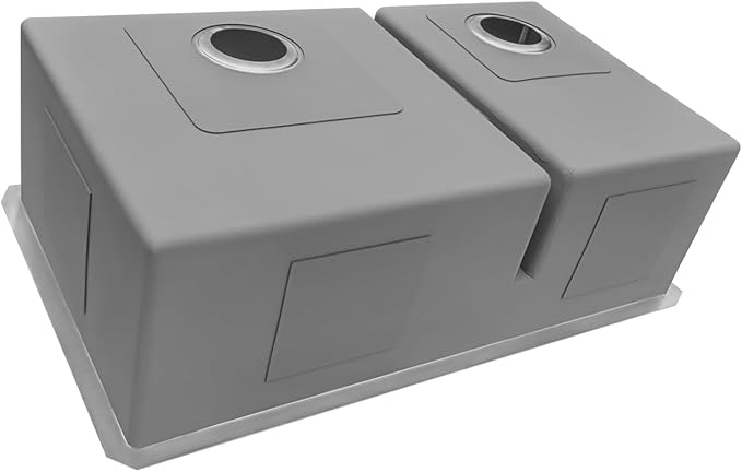 Ruvati 33-inch Low-Divide Undermount Tight Radius 60/40 Double Bowl 16 Gauge Stainless Steel Kitchen Sink - RVH7419