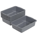 Sadstory 24 L Commercial Bus Tub, Plastic Bus Box, Gray, 6 Packs