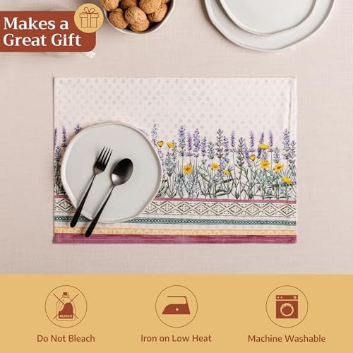 Maison d' Hermine Placemats Set of 4 Reusable 100% Cotton (13"x19")