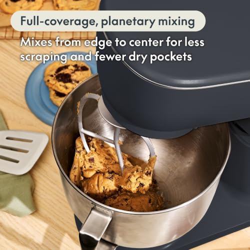 bella STIR 5.3Qt Tilt-Head Stand Mixer, 12-Speed Countertop Mixer, Slate