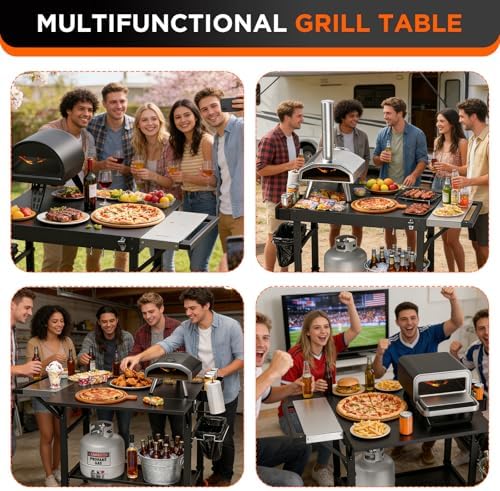 EUTRKei Grill Table, Pizza Oven Table, Grill Cart for Ooni Ninja Blackstone