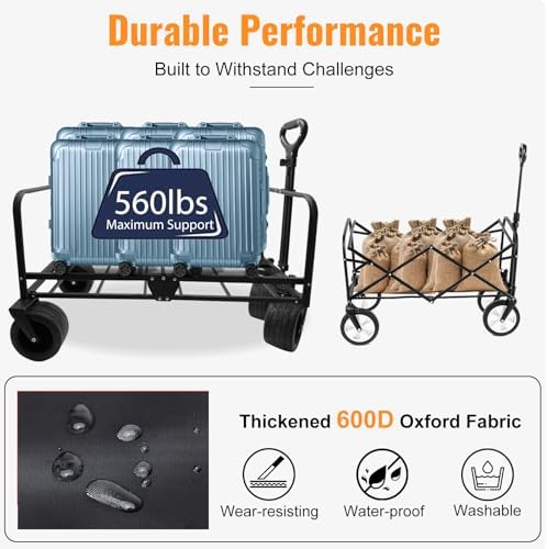 Collapsible Foldable Wagon Cart with Wheels