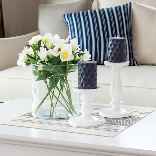 ADRIMER Placemats Set of 4, Boho Table Mats Cotton Blend, Durable Cloth Table Placemats Machine Washable, Rustic Place Mats for Dining Kitchen Table, 14 x 18 Inch, Grey